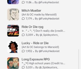 Screenshot of some of my characters that pop up on the ai site. There were a TON more that I found after this as well...